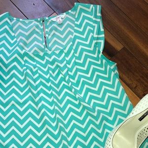 Candie's Tops - Candies Teal & White Blouse Candie's Tops - Candies Teal & White Blouse